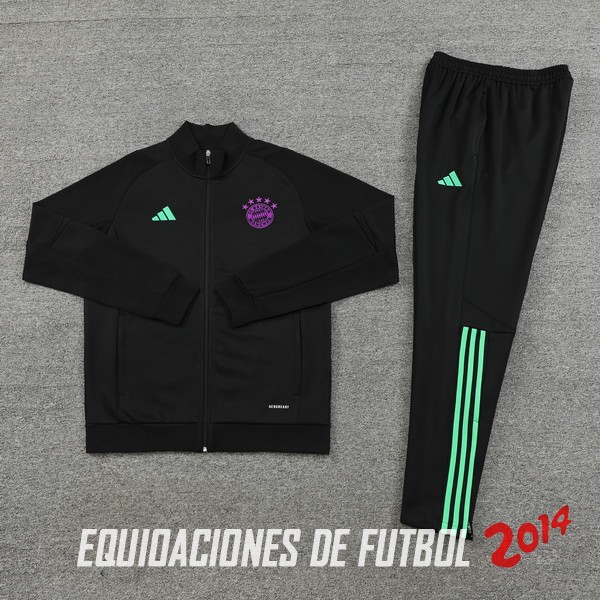 Conjunto Completo Ropa Deportiva Con Cremallera Larga Bayern Múnich 2023/2024 Negro I Purpura