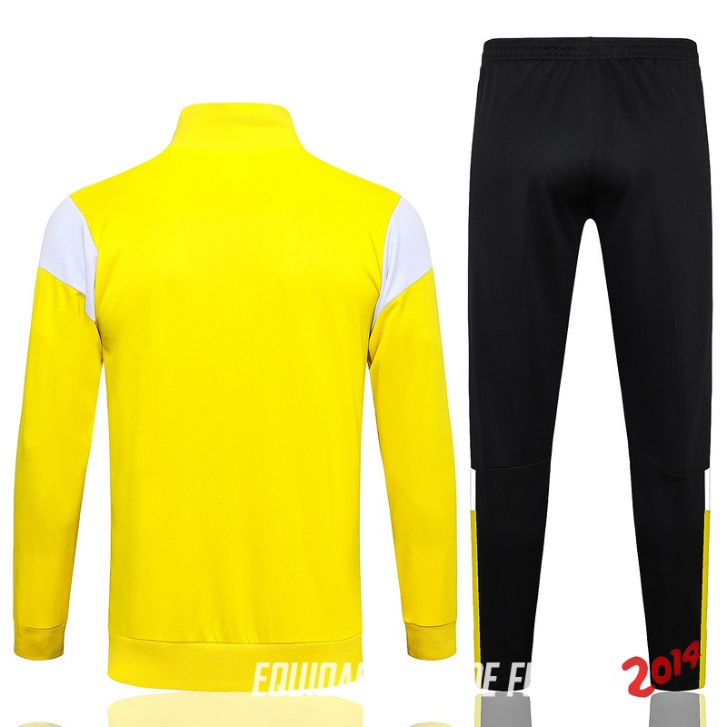 Conjunto Completo Ropa Deportiva Con Cremallera Larga Borussia Dortmund 2023/2024 Amarillo Blanco Negro