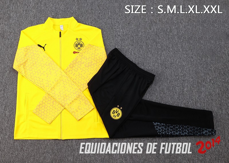 Conjunto Completo Ropa Deportiva Con Cremallera Larga Borussia Dortmund 2023/2024 Amarillo I Negro