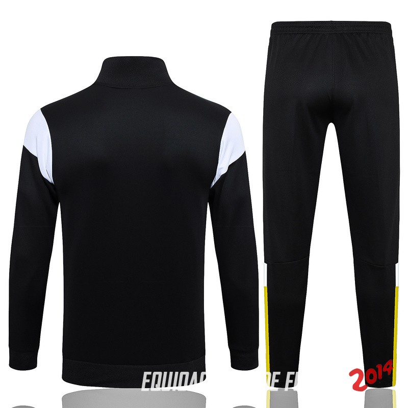 Conjunto Completo Ropa Deportiva Con Cremallera Larga Borussia Dortmund 2023/2024 Negro Amarillo Blanco