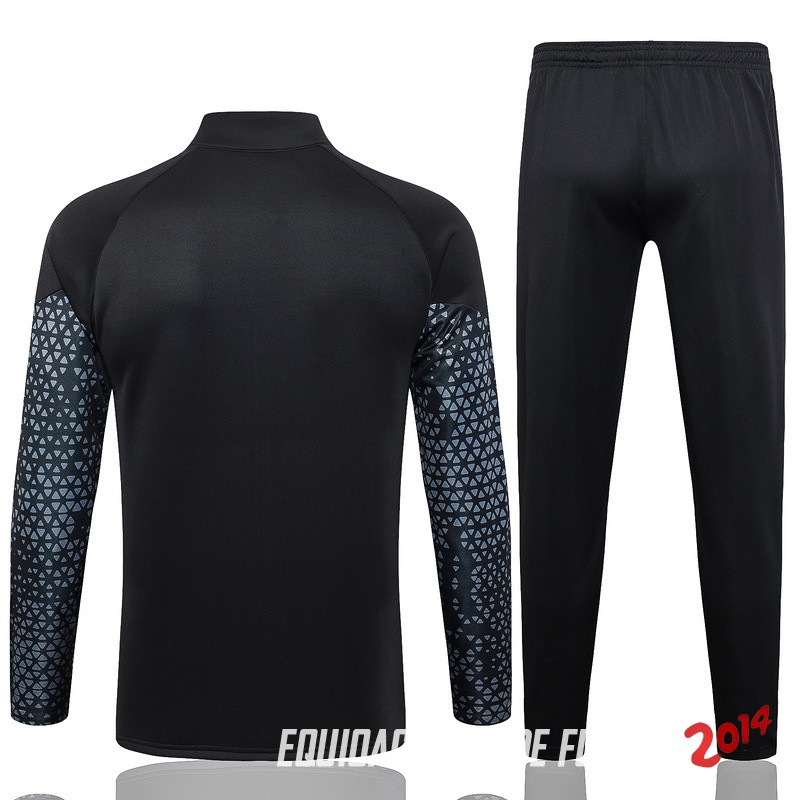Conjunto Completo Ropa Deportiva Con Cremallera Larga Borussia Dortmund 2023/2024 Negro Gris