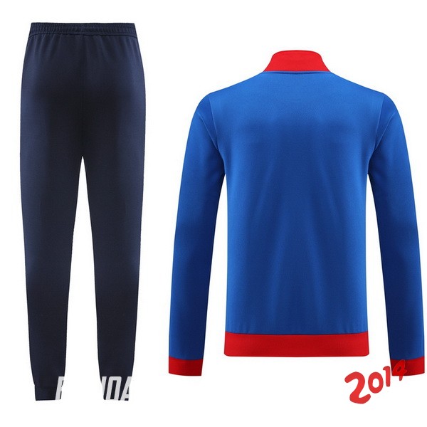 Conjunto Completo Ropa Deportiva Con Cremallera Larga Lyon 2023/2024 Azul Rojo