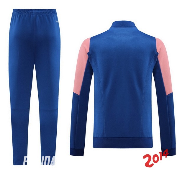 Conjunto Completo Ropa Deportiva Con Cremallera Larga Lyon 2023/2024 Azul Rosa