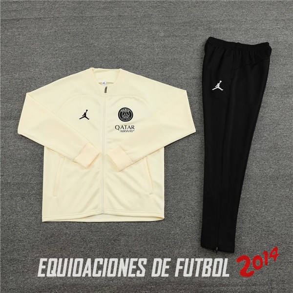 Conjunto Completo Ropa Deportiva Con Cremallera Larga Paris Saint Germain 2023/2024 Amarillo I Negro