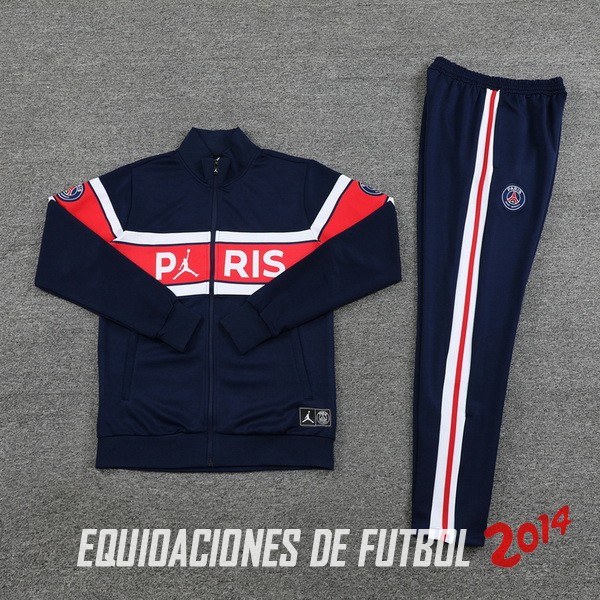 Conjunto Completo Ropa Deportiva Con Cremallera Larga Paris Saint Germain 2023/2024 Azul Rojo Blanco