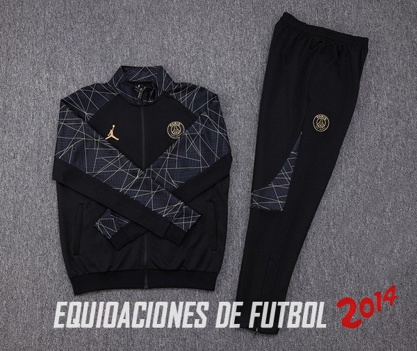 Conjunto Completo Ropa Deportiva Con Cremallera Larga Paris Saint Germain 2023/2024 Negro Gris