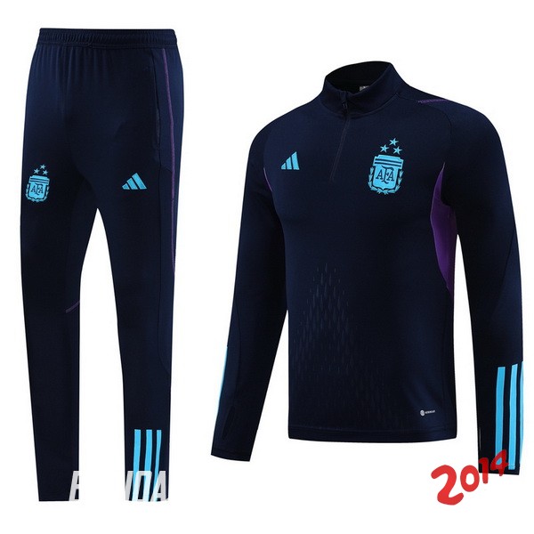 Conjunto Completo Sudadera Entrenamiento Argentina 2023 Azul Marino Purpura