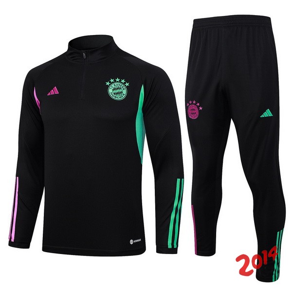 Conjunto Completo Sudadera Entrenamiento Bayern Múnich 2023/2024 Negro Purpura Verde
