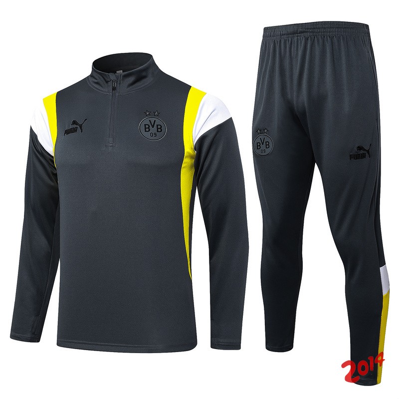 Conjunto Completo Sudadera Entrenamiento Borussia Dortmund 2023/2024 Gris Amarillo