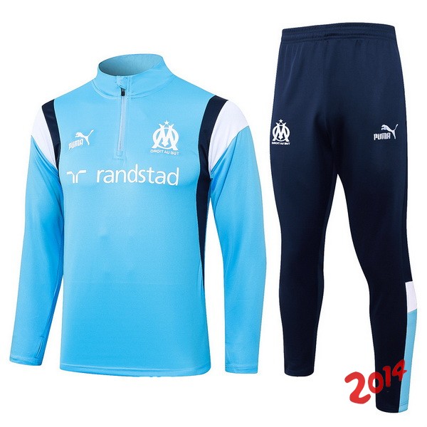 Conjunto Completo Sudadera Entrenamiento Marsella 2023/2024 Azul Claro Blanco