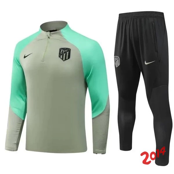 Conjunto Completo Sudadera Entrenamiento Niños Atlético Madrid 2023 2024 Verde