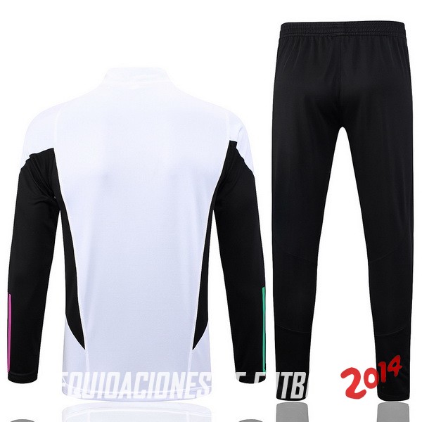 Conjunto Completo Sudadera Entrenamiento Niños Bayern Múnich 2023 2024 Blanco Negro Purpura