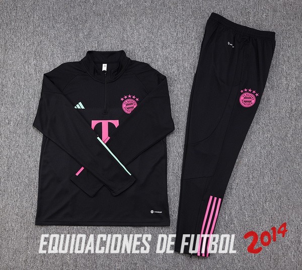 Conjunto Completo Sudadera Entrenamiento Niños Bayern Múnich 2023 2024 Negro I Purpura