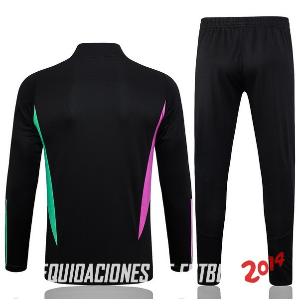 Conjunto Completo Sudadera Entrenamiento Niños Bayern Múnich 2023 2024 Negro Purpura Verde