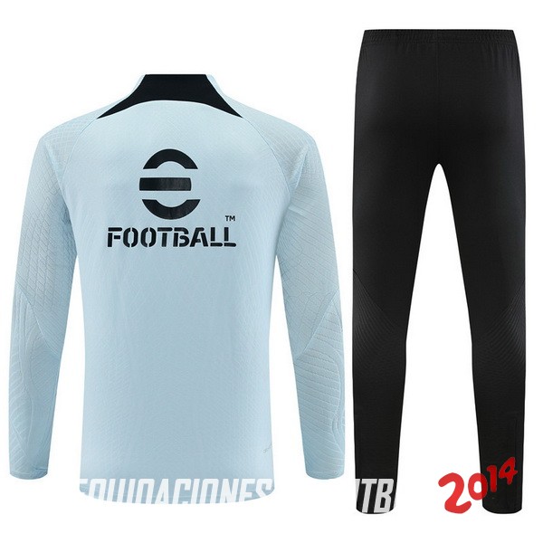 Conjunto Completo Sudadera Entrenamiento Niños Inter Milán Jugadores 2023 2024 Azul Claro Negro