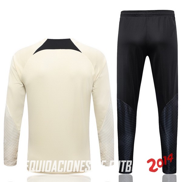 Conjunto Completo Sudadera Entrenamiento Niños Paris Saint Germain 2023 2024 Amarillo Negro