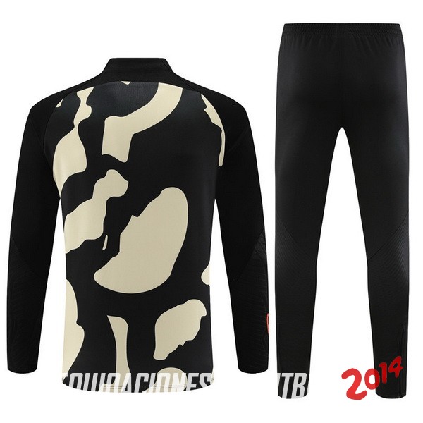 Conjunto Completo Sudadera Entrenamiento Niños Paris Saint Germain 2023 2024 Amarillo Negro Naranja