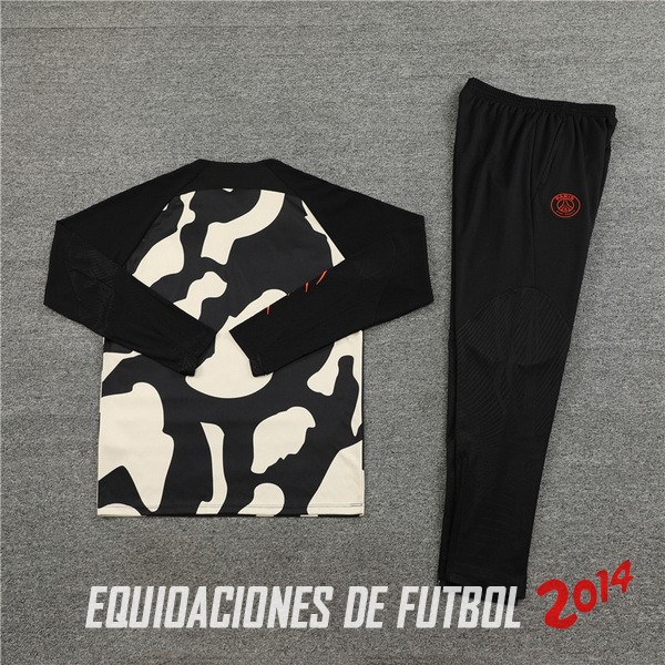 Conjunto Completo Sudadera Entrenamiento Niños Paris Saint Germain 2023 2024 Amarillo Negro Naranja