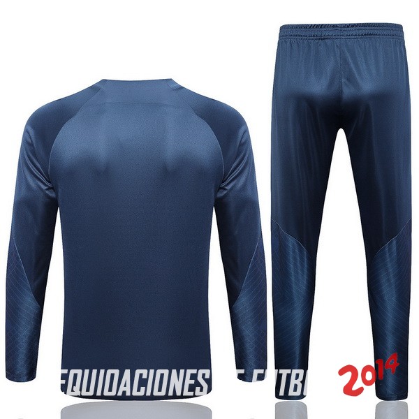 Conjunto Completo Sudadera Entrenamiento Niños Paris Saint Germain 2023 2024 Azul Marino