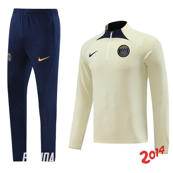 Conjunto Completo Sudadera Entrenamiento Paris Saint Germain 2023/2024 Amarillo Negro Azul