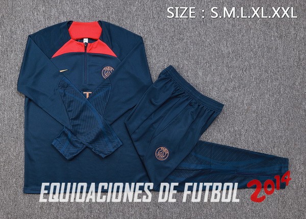 Conjunto Completo Sudadera Entrenamiento Paris Saint Germain 2023/2024 Azul I Marino Rojo