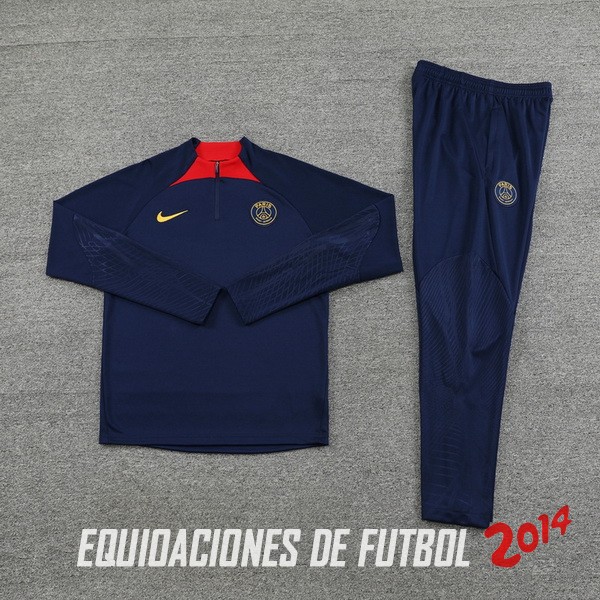 Conjunto Completo Sudadera Entrenamiento Paris Saint Germain 2023/2024 Azul Marino II Rojo