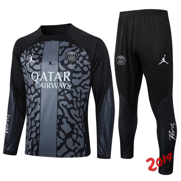 Conjunto Completo Sudadera Entrenamiento Paris Saint Germain 2023/2024 Gris I Negro