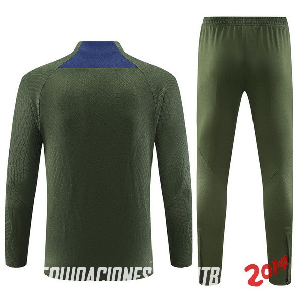 Conjunto Completo Sudadera Jugadores Entrenamiento Niños Paris Saint Germain 2023 2024 Verde