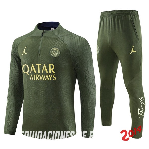 Conjunto Completo Sudadera Jugadores Entrenamiento Paris Saint Germain 2023/2024 Verde