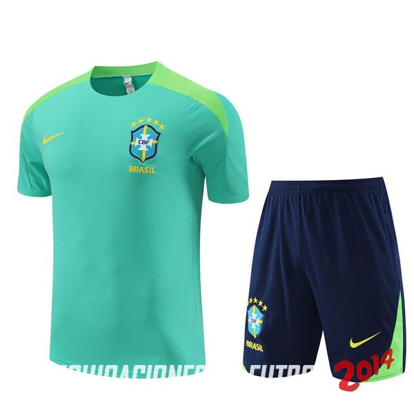 Entrenamiento Conjunto Completo Niños Brasil 2024 Verde Azul