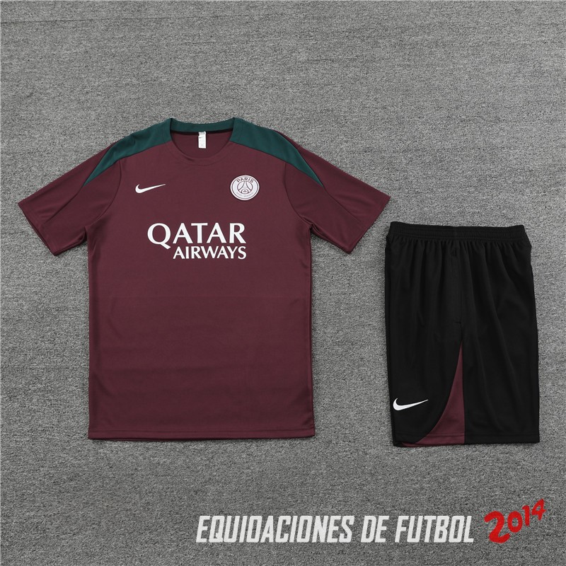 Entrenamiento Conjunto Completo Niños Paris Saint Germain 2023 2024 Borgona Negro
