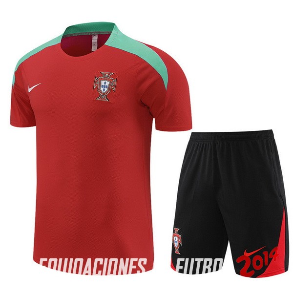 Entrenamiento Conjunto Completo Niños Portugal 2024 Rojo Negro