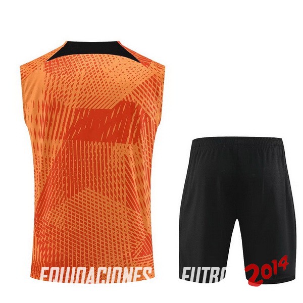 Entrenamiento Sin Mangas Conjunto Completo Atlético Madrid 2023/2024 Naranja Azul