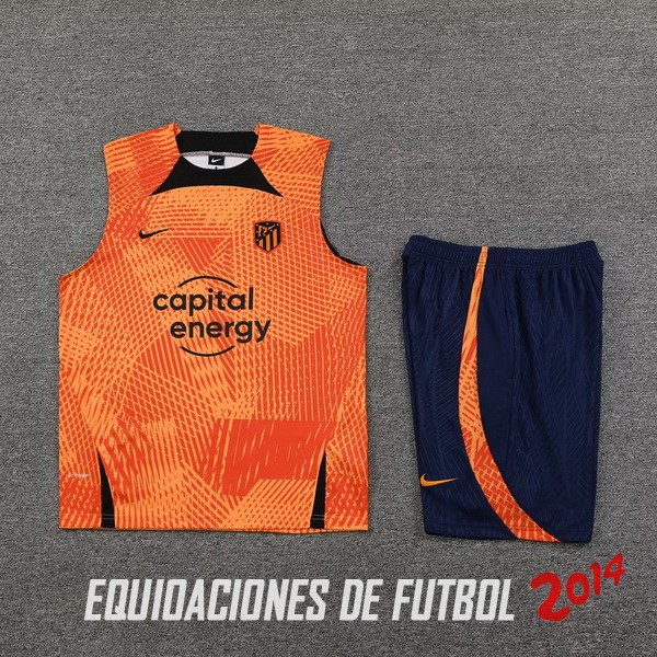 Entrenamiento Sin Mangas Conjunto Completo Atlético Madrid 2023/2024 Naranja Azul