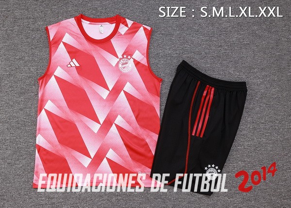 Entrenamiento Sin Mangas Conjunto Completo Bayern Múnich 2023/2024 Rojo Blanco Negro
