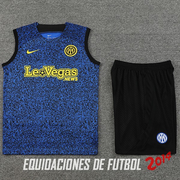 Entrenamiento Sin Mangas Conjunto Completo Inter Milán 2023/2024 Azul Amarillo Negro