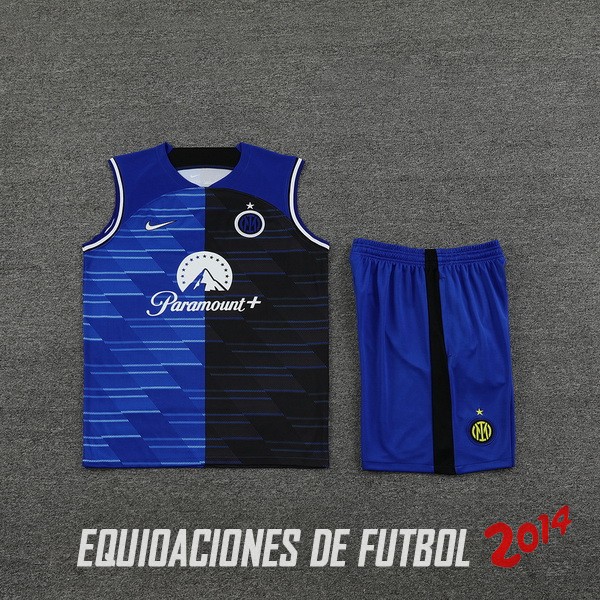 Entrenamiento Sin Mangas Conjunto Completo Inter Milán 2023/2024 Azul I Negro