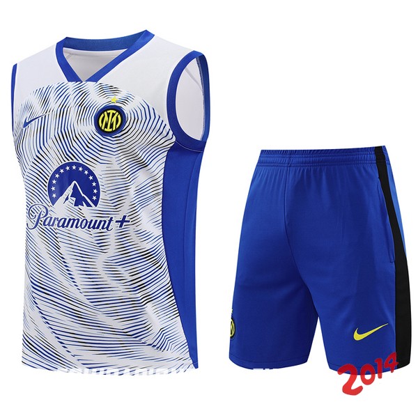 Entrenamiento Sin Mangas Conjunto Completo Inter Milán 2023/2024 Blanco Azul