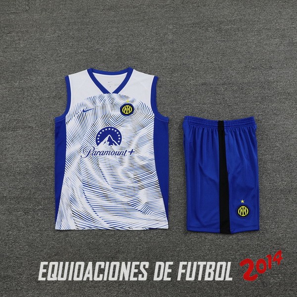Entrenamiento Sin Mangas Conjunto Completo Inter Milán 2023/2024 Blanco Azul