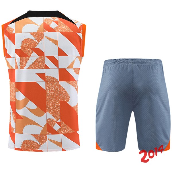 Entrenamiento Sin Mangas Conjunto Completo Inter Milán 2023/2024 Naranja Blanco Gris