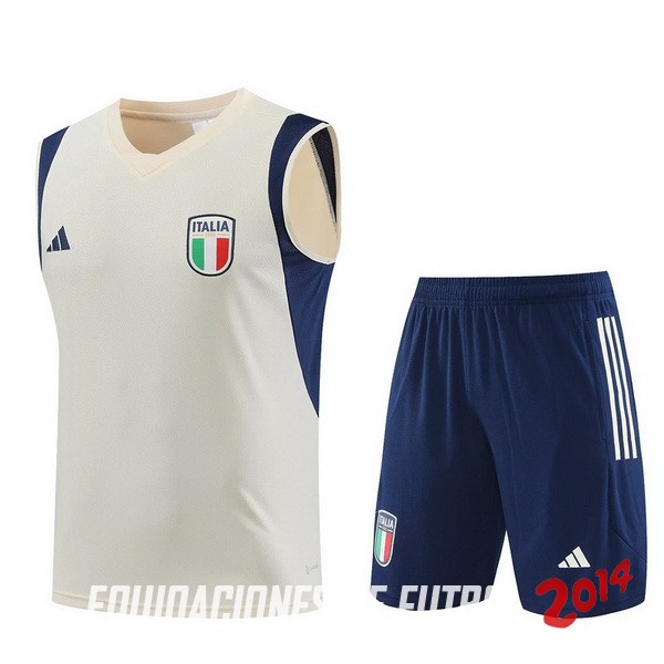 Entrenamiento Sin Mangas Conjunto Completo Italia 2023 Amarillo Azul