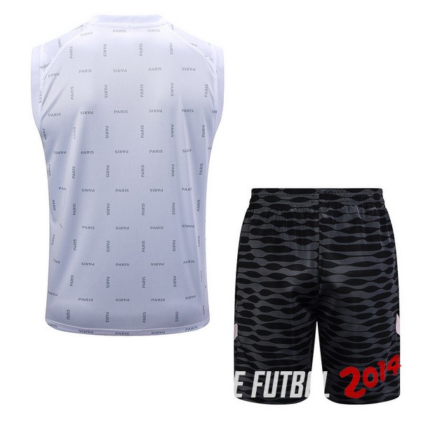 Entrenamiento Sin Mangas Conjunto Completo Paris Saint Germain 2023/2024 Blanco Negro Rosa