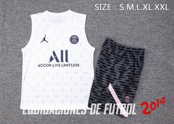 Entrenamiento Sin Mangas Conjunto Completo Paris Saint Germain 2023/2024 Blanco Negro Rosa