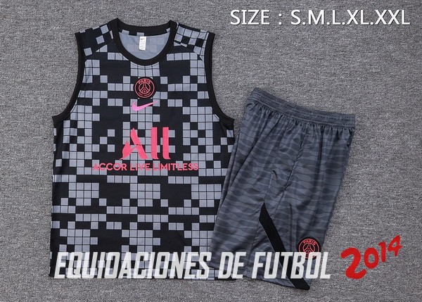 Entrenamiento Sin Mangas Conjunto Completo Paris Saint Germain 2023/2024 Gris Negro Rosa