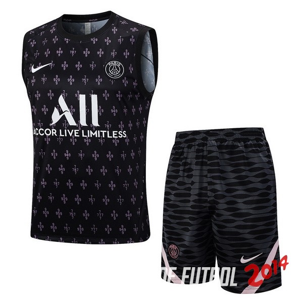 Entrenamiento Sin Mangas Conjunto Completo Paris Saint Germain 2023/2024 Negro Rosa Blanco