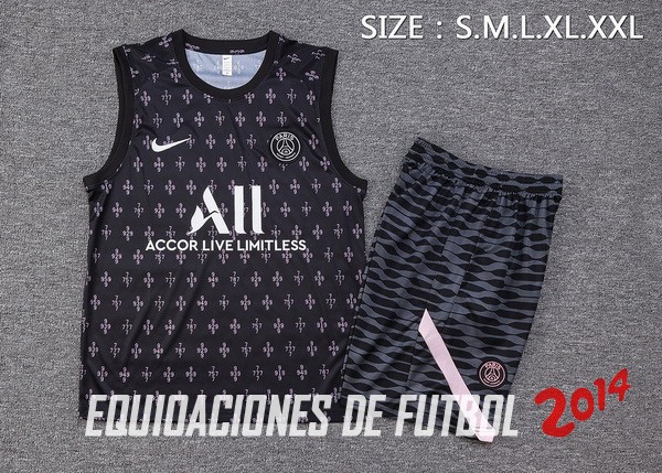 Entrenamiento Sin Mangas Conjunto Completo Paris Saint Germain 2023/2024 Negro Rosa Blanco