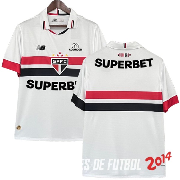 Tailandia Camiseta São Paulo Primera 2024/2025 Blanco Rojo