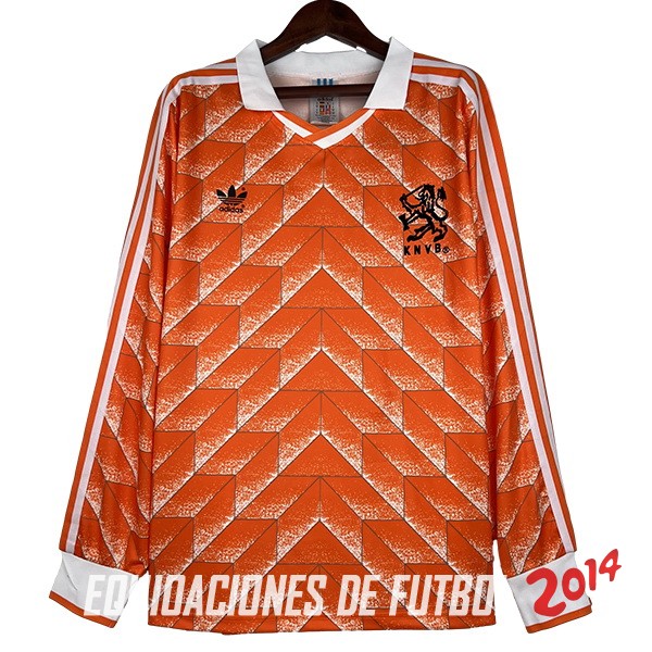 Retro Camiseta De Países Bajos Primera Manga Larga 1988