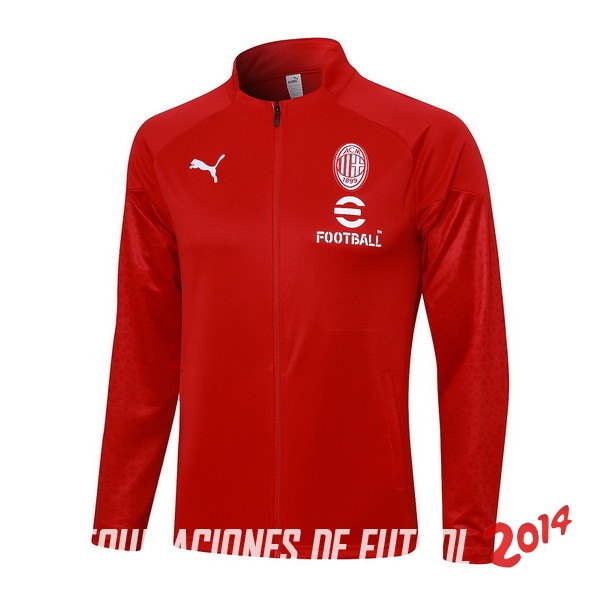 Ropa Deportiva Con Cremallera Larga AC Milan 2023/2024 Rojo