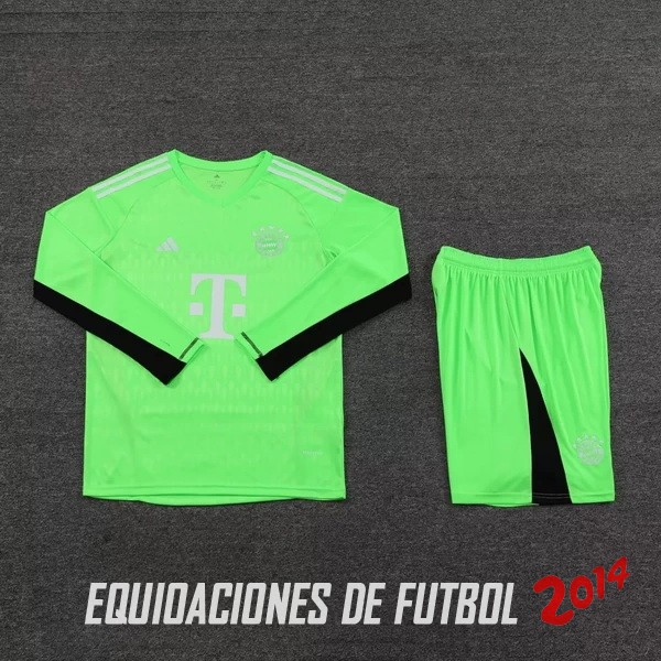 Tailandia Manga Larga Camiseta Del Conjunto Completo Hombre Bayern Múnich Portero 2023/2024 Verde